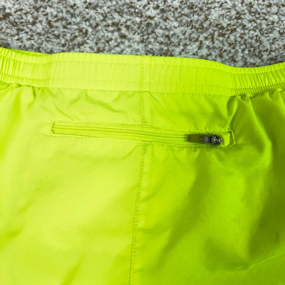 Nike Shorts Womens Medium Neon Yellow Dri-FIT Running Athletic Lined Workout